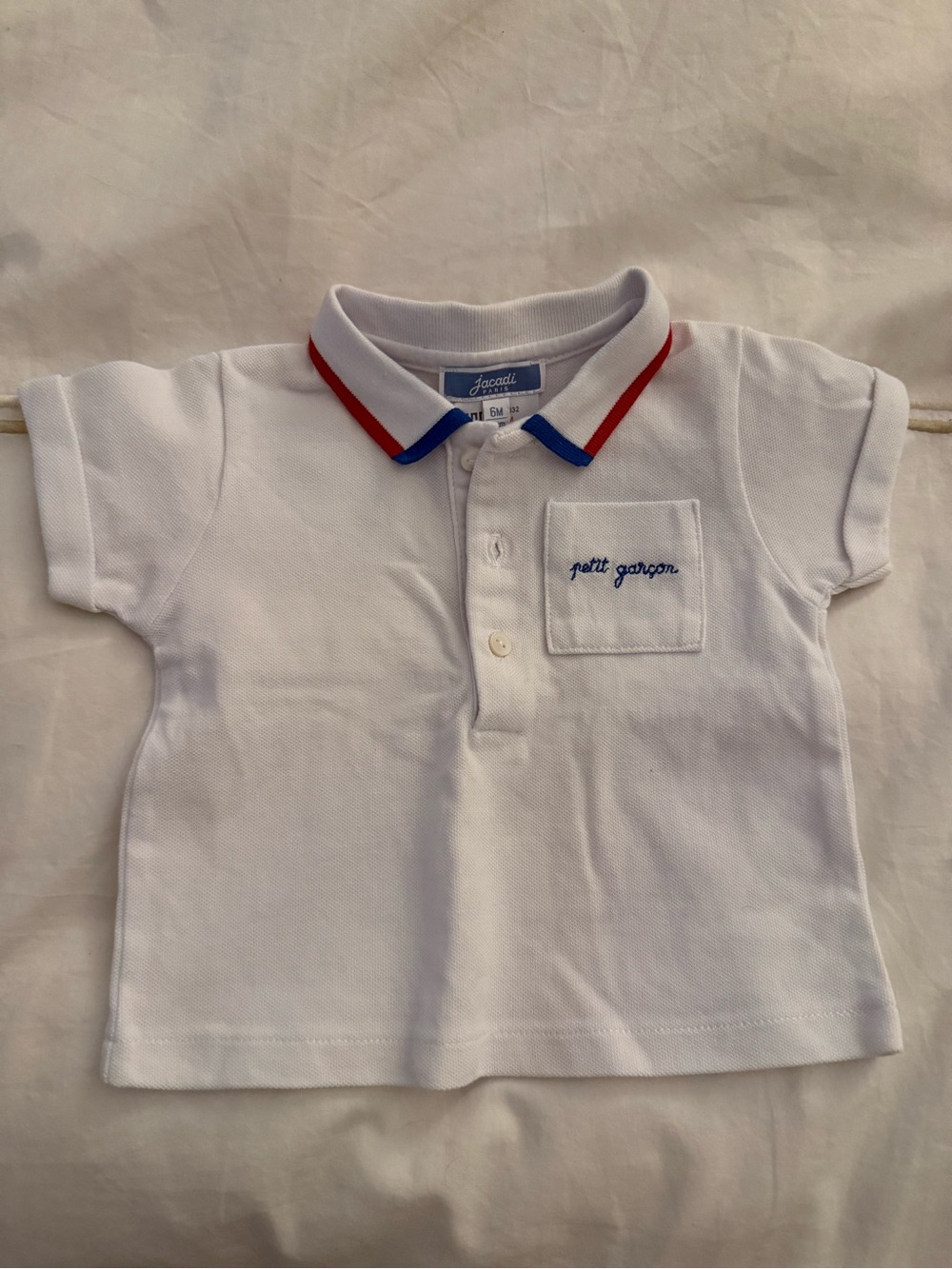 Jacadi Kids White Polo Shirt - unisex, 3 month